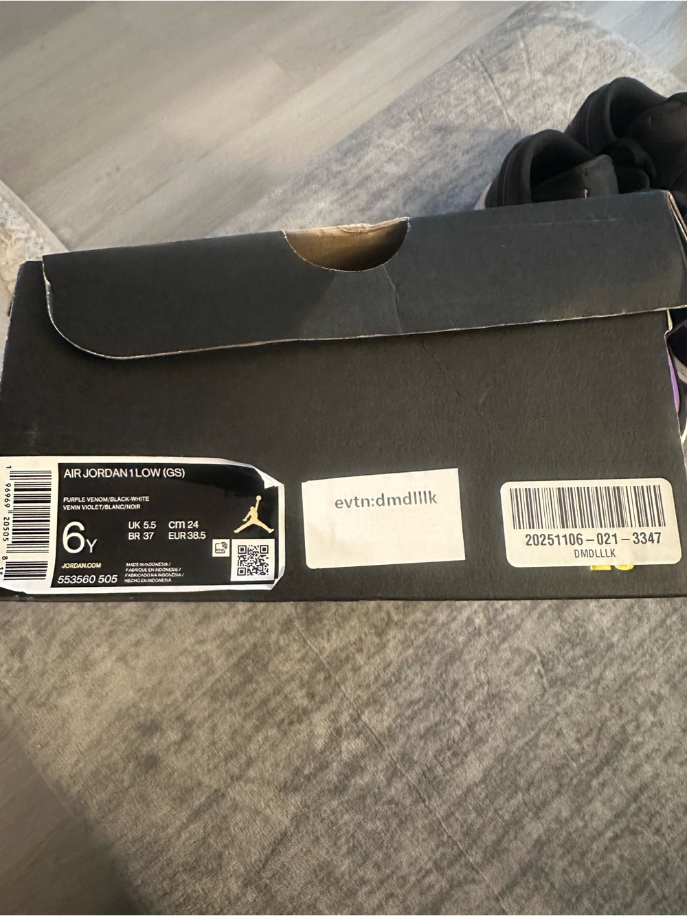 Youth Purple and Black High-Top Sneakers - Picture 6 of 10